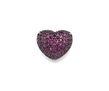 Load image into Gallery viewer, Colorful CZ Micro Pave Puffy Heart Spacer Beads, Cubic Zirconia Heart Space Beads for Bracelet/Necklace, 14x11x8mm,SKU#ML45