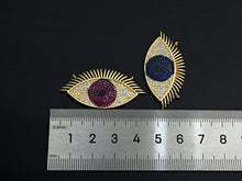 Load image into Gallery viewer, CZ Micro Pave Cobalt/Fuchsia/Green Evil Eye Pendant, SKU#F1134C