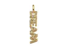 Load image into Gallery viewer, CZ Micro Pave Dream Word Pendant/Charm,Cubic Zirconia Charm, Necklace Bracelet Charm Pendant,6x34mm, Sku#Z1289