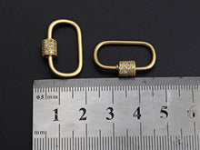 Load image into Gallery viewer, CZ Micro pave Oval Shape Clasp, CZ Pave Clasp, 15x24mm, sku#H202