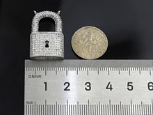 Load image into Gallery viewer, CZ Micro Pave Lock Shape Pendant, Dainty Gold Silver Lock Charm,Necklace Bracelet Charm Pendant, 16x26mm,Sku#F1256