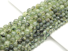 Load image into Gallery viewer, High Quality Tourmalated Prehnite Beads,6mm/8mm/10mm/12mm/14mm Round Smooth Beads, 15.5'' Full Strand, Sku#U1131