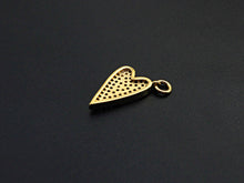 Load image into Gallery viewer, Fuchsia CZ Micro Pave Heart Pendant, Cubic Zirconia Heart Pendant, Gold Tone pendant,9x16mm, sku#F1120