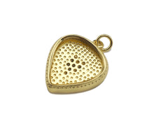 Load image into Gallery viewer, Clear Micro Pave CZ Heart On Round Coin Enamel Heart Pendant, Colorful Enamel Heart, Double Heart Pendant,18x22mm, sku#LK165
