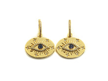 Load image into Gallery viewer, CZ Evil Eye Huggie Earrings, Sku#J236