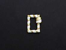 Load image into Gallery viewer, Colorful Enamel Pave Rectangle Shape Clasp, Carabiner Clasp, 15x19mm, sku#H249