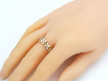 Load image into Gallery viewer, Big CZ Micro Pave Flower Shape Adjustable Ring,18K Gold Filled Open Ring, CZ Flower Ring, 21mm,Sku#X238