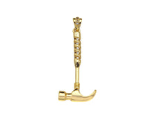 Load image into Gallery viewer, 18K Gold Hammer Shape Pendant, Necklace Bracelet Charm Pendant,15x40mm,Sku#FH163