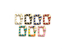 Load image into Gallery viewer, Colorful Enamel Pave Rectangle Shape Clasp, Carabiner Clasp, 15x19mm, sku#H249