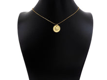 Load image into Gallery viewer, CZ Micro Pave Cresent Moon Star On Round Coin Pendant, Bracelet Necklace CZ  Round Coin Pendant Charm, Silver/Gold Tone,16x16mm,sku#L461