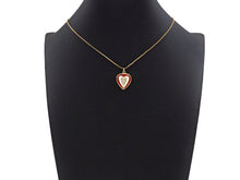 Load image into Gallery viewer, Clear Micro Pave CZ Heart On Round Coin Enamel Heart Pendant, Colorful Enamel Heart, Double Heart Pendant,18x22mm, sku#LK165
