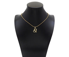 Load image into Gallery viewer, CZ Micro Pave Mama and Baby On Heart Frame Shape Pendant, 18K Gold Filled Mom Charm, Mother's Day Necklace Pendant,16x20mm,Sku#LD132
