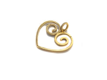 Load image into Gallery viewer, Colorful CZ Curved Heart Pendant,Sku#F1121C