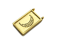 Load image into Gallery viewer, CZ Micro Pave Cresent Heart Star Cross On Rectangle Charms, Dainty Gold Charms Pendant, Rectangle Necklace Pendant, 12x21mm, Sku#F1346