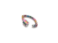 Load image into Gallery viewer, Colorful Enamel pave Oval Evil Eye Shape Clasp, Gold/Silver/Rose Gold/Gunmetal Carabiner Clasp, 15x25mm, sku#H228