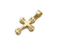 Load image into Gallery viewer, 18k Dainty Gold Flower Cross Shape Charms, Dainty Charms,  Sku#F1300
