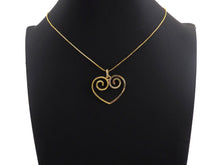 Load image into Gallery viewer, Colorful CZ Curved Heart Pendant,Sku#F1121C