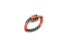 Load image into Gallery viewer, Colorful Enamel pave Oval Evil Eye Shape Clasp, Gold/Silver/Rose Gold/Gunmetal Carabiner Clasp, 15x25mm, sku#H228