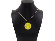 Load image into Gallery viewer, Large Pave Enamel Yellow Smiley Face 38mm Pendant, Cubic Zirconia Pave Pendant, Happy face charm, Yellow Smiley Face, Sku#ML40