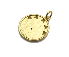 Load image into Gallery viewer, CZ Micro Pave Luck North Star Coin Pendant/Charm,Sku#L405