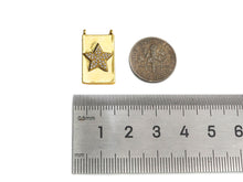 Load image into Gallery viewer, CZ Micro Pave Cresent Heart Star Cross On Rectangle Charms, Dainty Gold Charms Pendant, Rectangle Necklace Pendant, 12x21mm, Sku#F1346