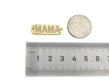Load image into Gallery viewer, CZ Micro Pave MAMA Word On Long Bar Shape Connector, 18K Gold Filled Charm, Mother's Day Necklace Connector,9x27mm,Sku#LD133