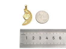 Load image into Gallery viewer, Love Heart On Cresent Moon Shape Pendant,18K Gold Charm, Necklace Bracelet Charm Pendant,16x30mm,Sku#FH164