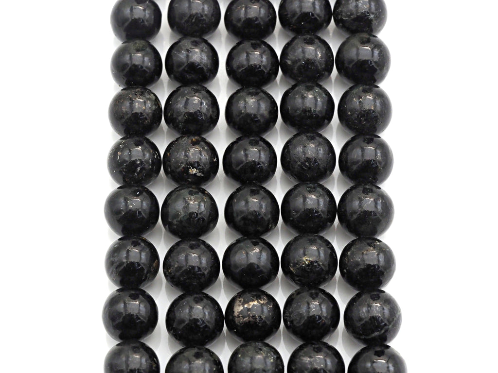 Black Mother of Pearl Beads, 6mm/8mm/10mm/12mm Round Smooth MOP, Shell Beads, Black Beads, 15.5" Full Strand, sku#U618