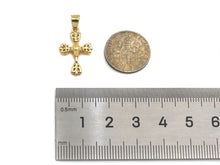 Load image into Gallery viewer, 18k Dainty Gold Flower Cross Shape Charms, Dainty Charms,  Sku#F1300