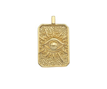 Load image into Gallery viewer, 18K Dainty Gold Cross Evil Eye Vigin Mary On Rectangle Charm,Lion Head Medallion Charm, Necklace Bracelet Pendant,16x26mm, Sku#FH150