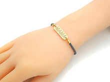 Load image into Gallery viewer, CZ Micro Pave MAMA Word On Long Bar Shape Connector, 18K Gold Filled Charm, Mother's Day Necklace Connector,9x27mm,Sku#LD133