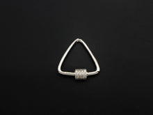 Load image into Gallery viewer, Clear CZ Micro pave Triangle Clasp, CZ Pave Lock, Gold/Silver/Rose Gold/Gunmetal Carabiner Clasp, 24x25mm, sku#H269
