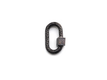 Load image into Gallery viewer, NEW Engraved Oval Shape Clasp, CZ Pave Clasp, Gold/Silver/Rose Gold/Gunmetal Carabiner Clasp, 14x23mm, sku#H205