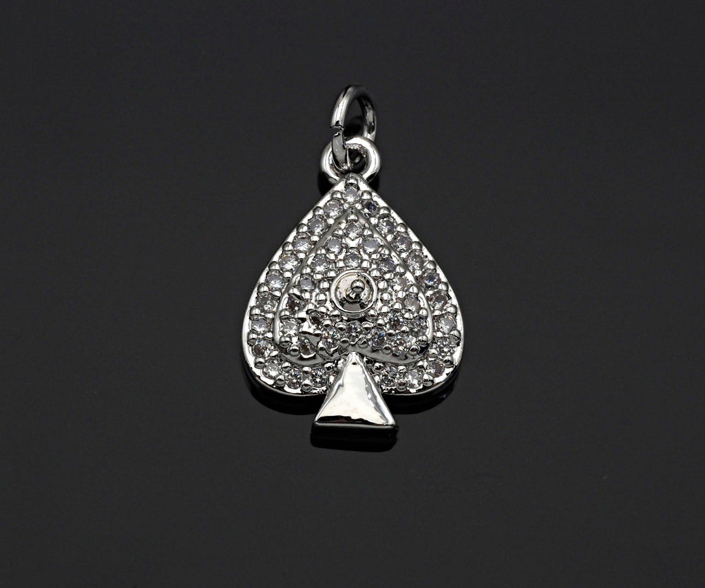 CZ Micro Pave Peach Heart Shape Pendant,  12x17mm, sku#F1264C