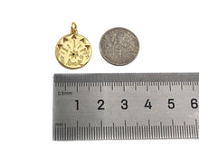 Load image into Gallery viewer, CZ Micro Pave Luck North Star Coin Pendant/Charm,Sku#L405