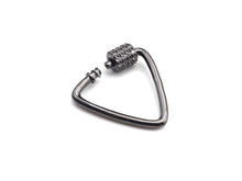 Load image into Gallery viewer, Clear CZ Micro pave Triangle Clasp, CZ Pave Lock, Gold/Silver/Rose Gold/Gunmetal Carabiner Clasp, 24x25mm, sku#H269