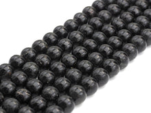 Load image into Gallery viewer, Black Mother of Pearl Beads, 6mm/8mm/10mm/12mm Round Smooth MOP, Shell Beads, Black Beads, 15.5" Full Strand, sku#U618