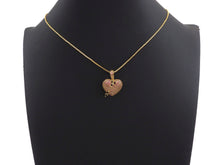 Load image into Gallery viewer, Fuchsia CZ Micro Pave Cupid's Arrow Heart  Pendant, Cubic Zirconia Heart Pendant, Gold Tone pendant, 19mm, sku#F1122