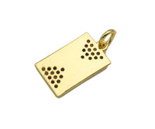 Load image into Gallery viewer, Colorful CZ Micro Pave Double Triangle On Rectangle Pendant/Charm, Bracelet Necklace CZ Rectangle Pendant Charm,9x16mm,Sku#L463
