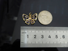 Load image into Gallery viewer, Gold Filled Violet Baguette CZ Micro Pave Butterfly Pendant,14K Gold Filled Butterfly Charm, Necklace Bracelet Pendant,21x15mm,Sku#CP23