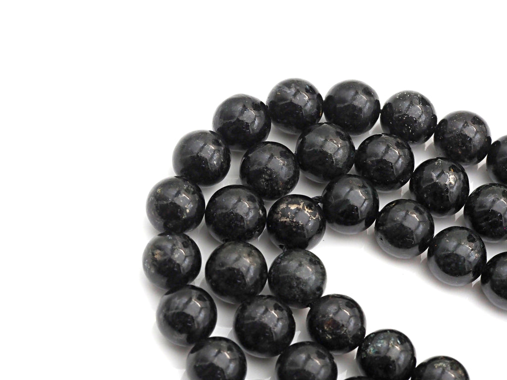 Black Mother of Pearl Beads, 6mm/8mm/10mm/12mm Round Smooth MOP, Shell Beads, Black Beads, 15.5" Full Strand, sku#U618