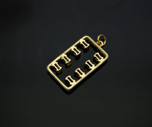 Load image into Gallery viewer, Gold Filled Colorful Baguette CZ Micro Pave Rectangle Shape Pendant, 14K Gold Filled Charm, Necklace Bracelet Charm Pendant,14x25mm,Sku#CP24