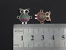 Load image into Gallery viewer, Clorful CZ Micro Pave Owe Connector, Gold/Rose Gold/Silver/Gunmetal plated, mm, Sku#FH108