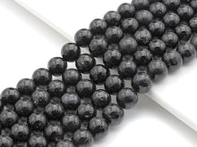 Load image into Gallery viewer, Black Mother of Pearl Beads, 6mm/8mm/10mm/12mm Round Smooth MOP, Shell Beads, Black Beads, 15.5" Full Strand, sku#U618