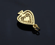 Load image into Gallery viewer, CZ Micro Pave Peach Heart Shape Pendant,  12x17mm, sku#F1264C