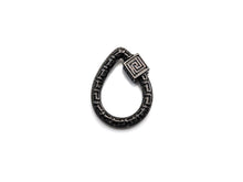 Load image into Gallery viewer, NEW Engraved Teardrop Shape Clasp, CZ Pave Clasp, Gold/Silve