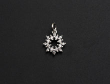 Load image into Gallery viewer, CZ Micro Pave open flower pendant charm, sku#L274