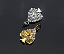 Load image into Gallery viewer, CZ Micro Pave Peach Heart Shape Pendant,  12x17mm, sku#F1264C