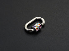 Load image into Gallery viewer, NEW Colorful Enamel Oval Shape Clasp, CZ Pave Clasp, Gold/Silver/Rose Gold/Gunmetal Carabiner Clasp, 15x22mm, sku#H230