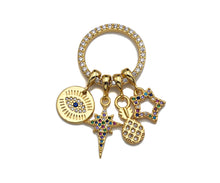 Load image into Gallery viewer, Pave North Star Evil Eye Pineapple Cubic Zirconia, F1197